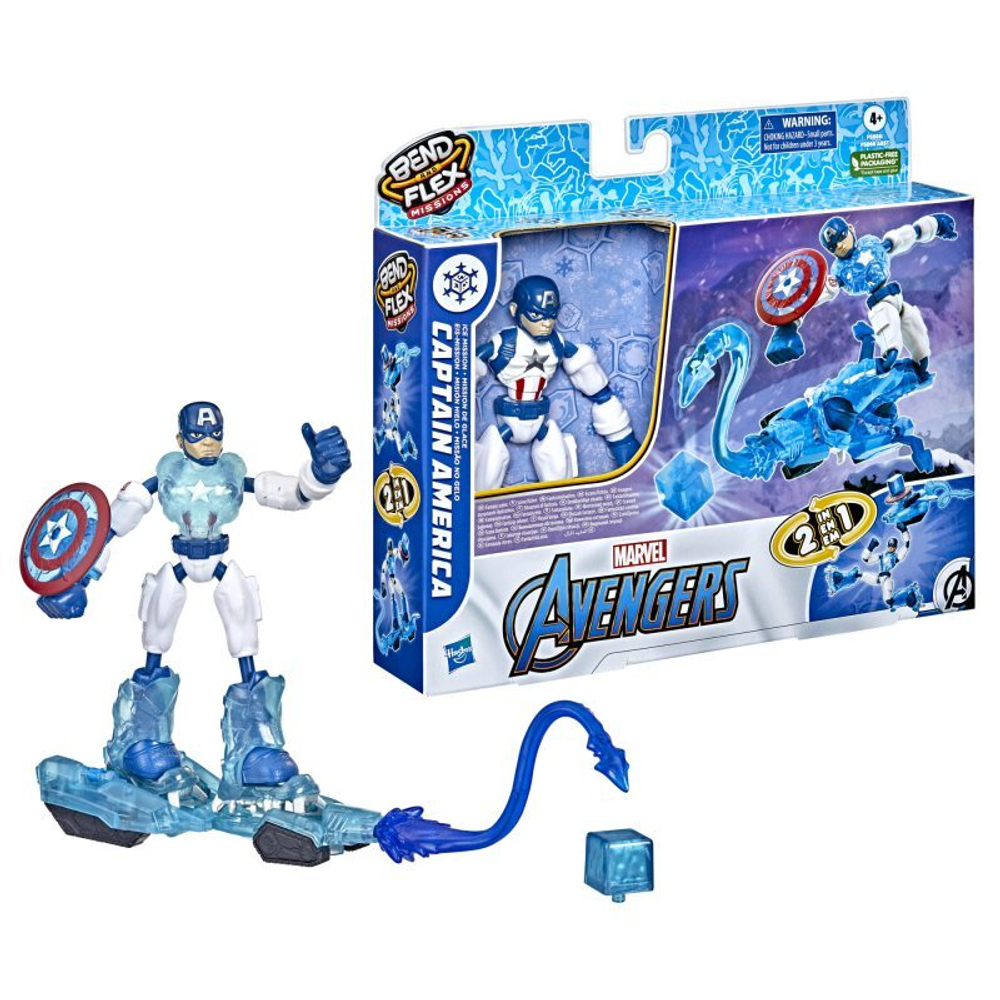 Hasbro Avengers Bend and Flex - Фигурка 15 см Ice Mission Captain America F5868
