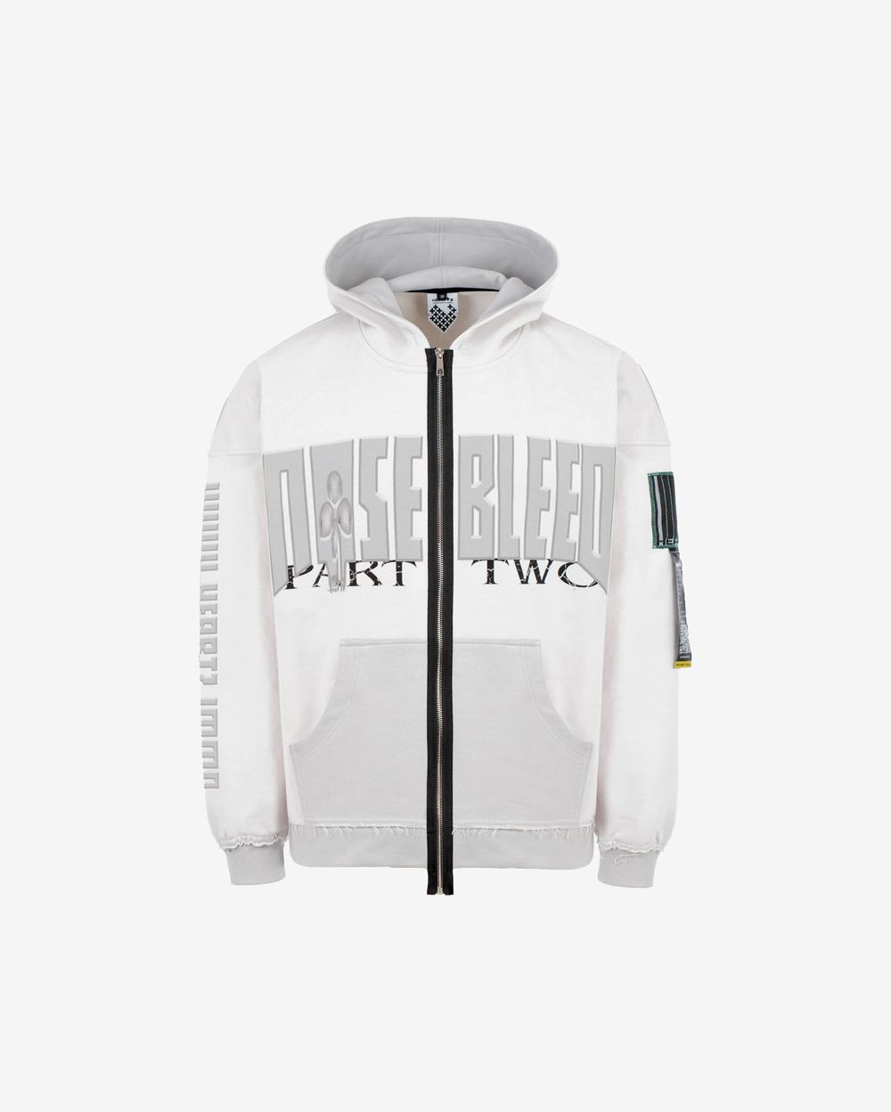 Худи Heartz zip Part-Two:Light Two-Tone Distressed белая
