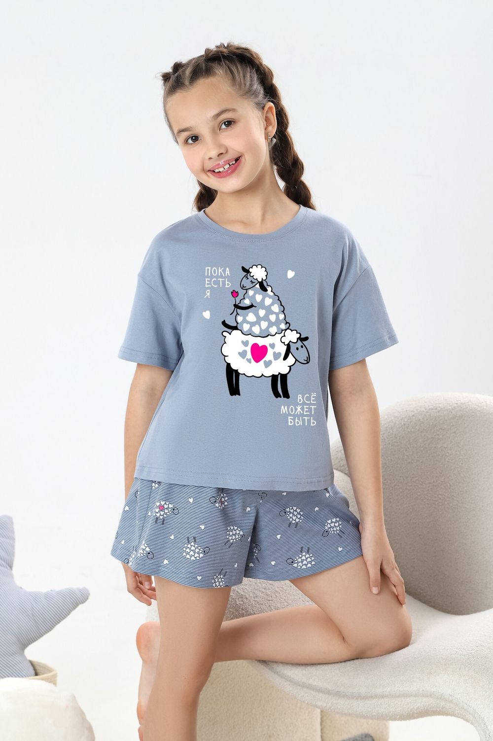 Костюм для девочки Долли-2 Виотекс СЕРЫЙ