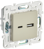 SKANDY Розетка USB A+C 18Вт SK-R13B бежевый IEK