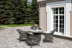 "Сицилия" обеденная группа плетеная, цвет графит