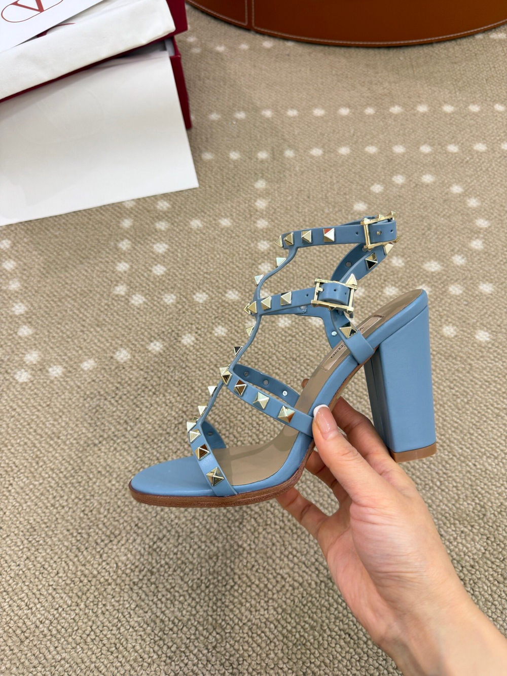 Valentino Rockstud Sandal 9 cm