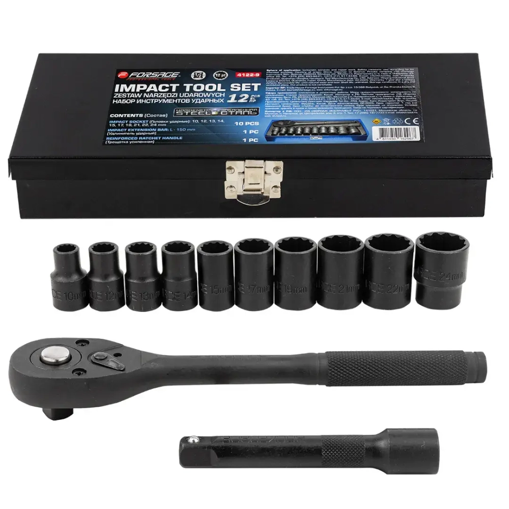 Набор инструментов ударный 12пр. 1/2''(12гр.) Forsage F-4122-9