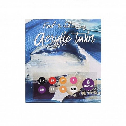 Набор акриловых маркеров Fat&Skinny Duo - 8шт "NEWYEAR" (1 / 2,5мм)