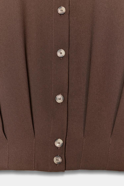 ZARA РУБАШКА C ХЛЯСТИКАМИ НА ПЛЕЧАХ, КОРИЧНЕВЫЙ