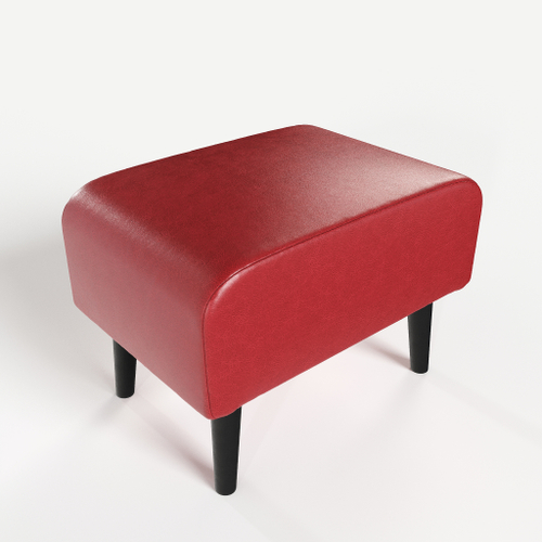 Пуф на высоких ножках Фантазёр из красной эко-кожи в офис, дом, салон красоты, прихожая, гостиная, на кухню, в кафе, в зону ожидания, в коридор, к туалетному столику. Банкетка, подставка.