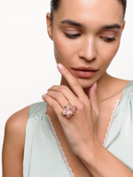 Кольцо "Berry" розовый кварц Gold