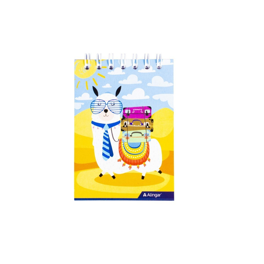 Блокнот А7, гребень, Alingar, мелованный картон, ассорти, 60 л., клетка, " Малыши New"