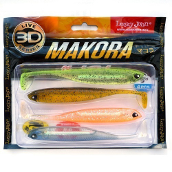 Виброхвост LJ 3D Series Makora Shad Tail 5.0in (12,7 см), цвет MIX1, 4 шт.