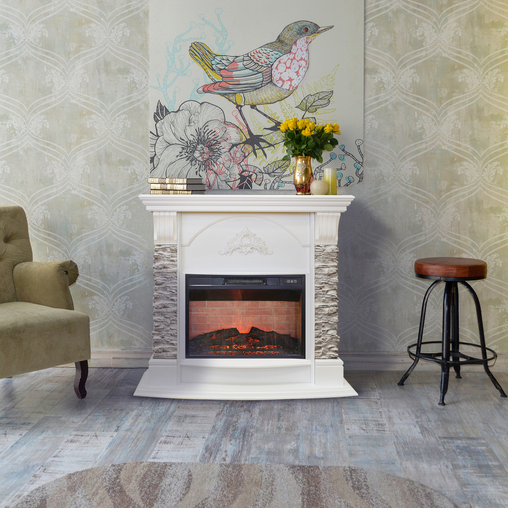 Каминокомплект Real Flame Athena GR WT с очагом Irvine 24