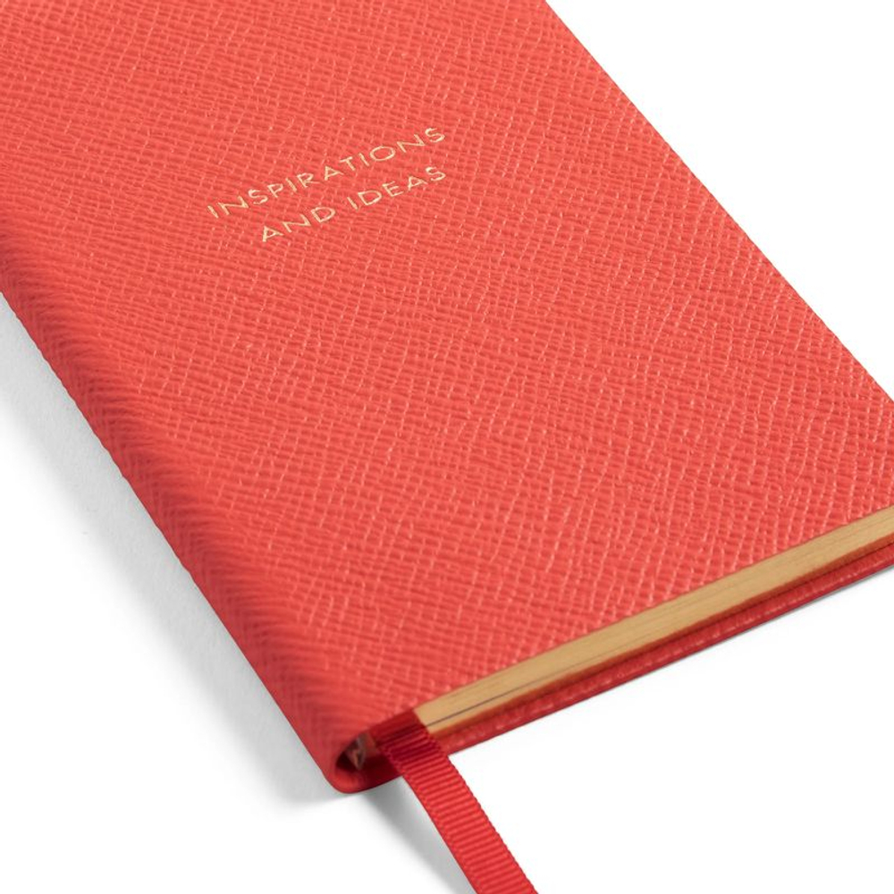 Smythson Блокнот Inspirations And Ideas Panama Notebook, Bright Coral (светло-зеленый)