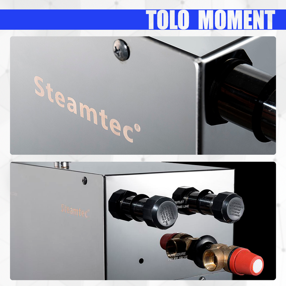 Steamtec TOLO MOMENT 90 - 9 кВт парогенераторы для хамама и турецкой бани / Серия PLATINUM со встроенной музыкой, пультом на 9-ти языках и возможностью монтажа без термодатчиков