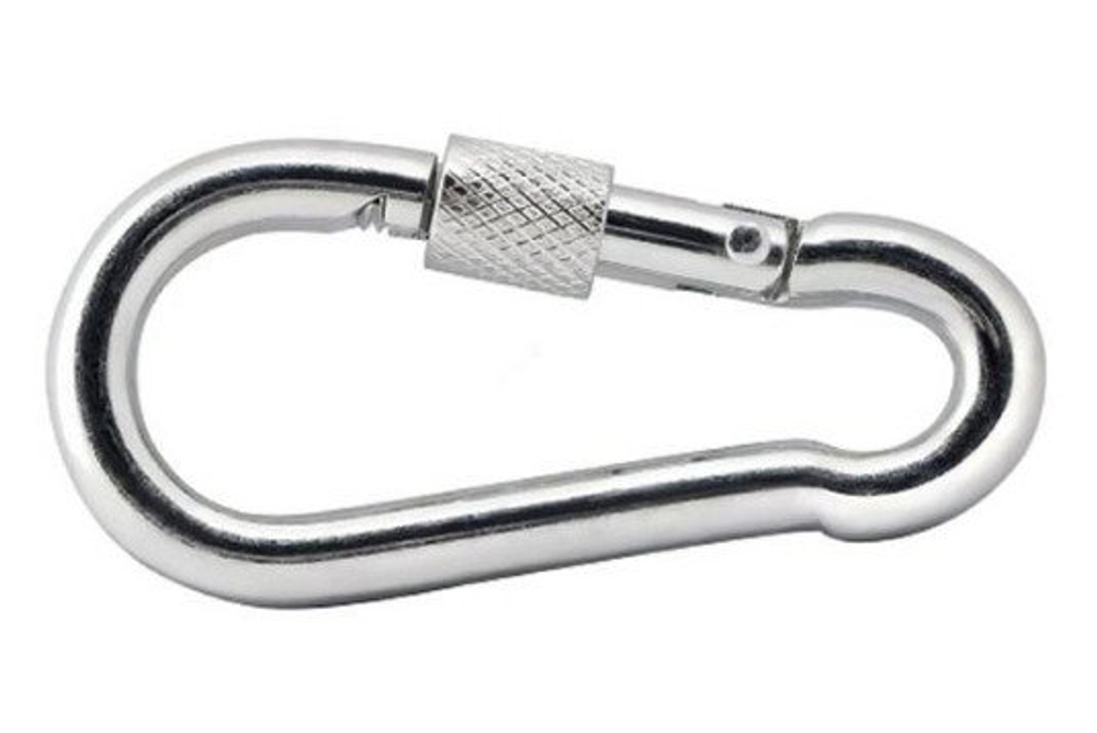 Карабин с фиксатором 6 цинк (50шт/уп)