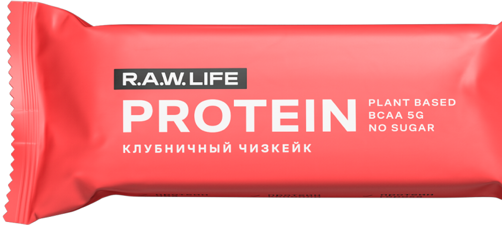 R.A.W. LIFE PROTEIN Клубничный чизкейк 15шт/уп