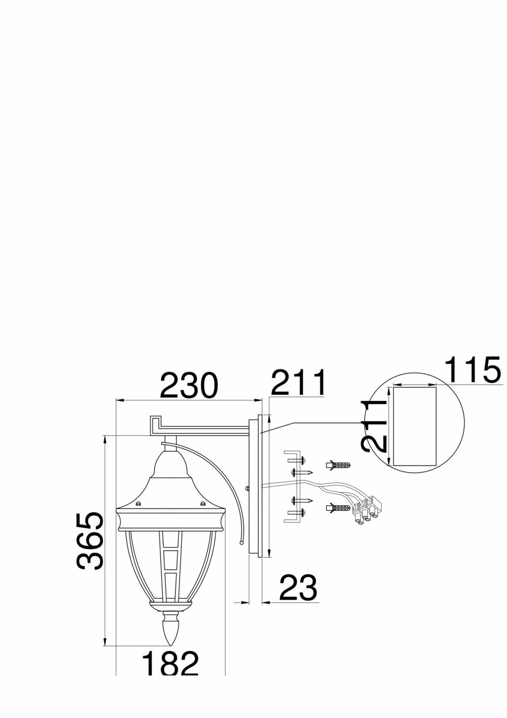 Настенный светильник (бра) Outdoor O027WL-01B