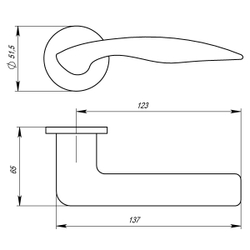 Ручка раздельная Armadillo WAVE URS CP-8 Хром