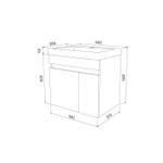 Тумба с умывальником подвесная с дверцами IDDIS Zodiac, белая, 60 см, ZOD6CD0i95K