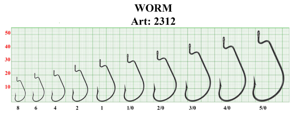 Крючок офсетный Fish Season 2312 BN Worm (5шт/уп)