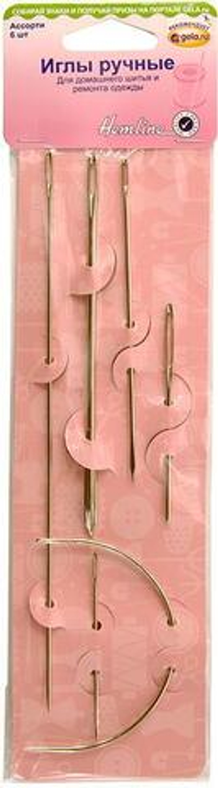 Иглы ручные для ремонта, металл, 6 шт (10013160/041220/0699185/1_Китай)