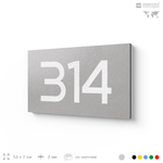 Номер на дверь 314, табличка на дверь для офиса, квартиры, кабинета, аудитории, склада, серая 120х70 мм, Айдентика Технолоджи