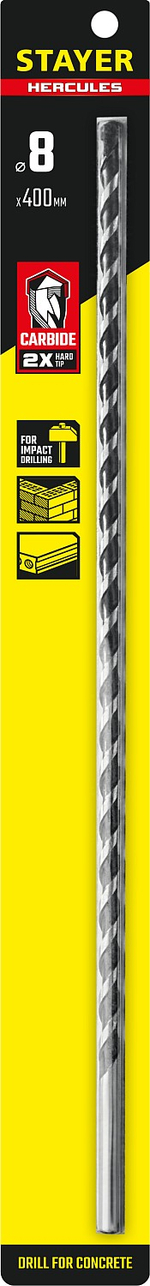 STAYER Hercules, 8 x 400 мм, cверло по бетону, Professional (2915-400-08)