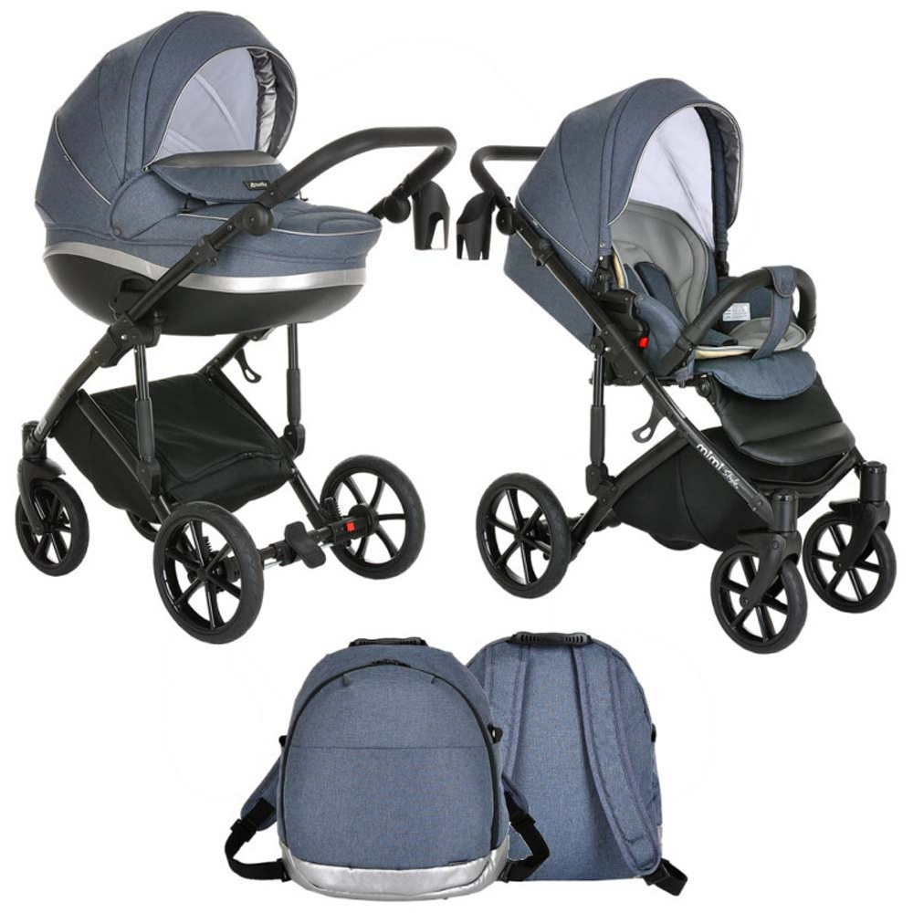 Коляска Tutis Mimi Style 3 в 1 New 2024 №060 Obsidian (Голубой)