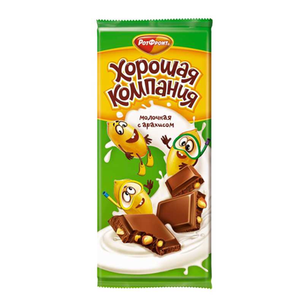 Шоколад Хорошая компания молочная с арахисом 80 гр