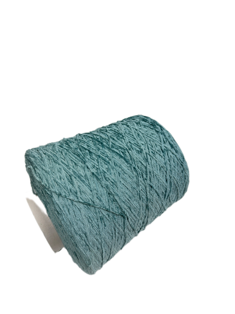 Пряжа на бобине 200г -100% натуральный шелк велюр ленточный (Италия) 100г-610м морская волна
