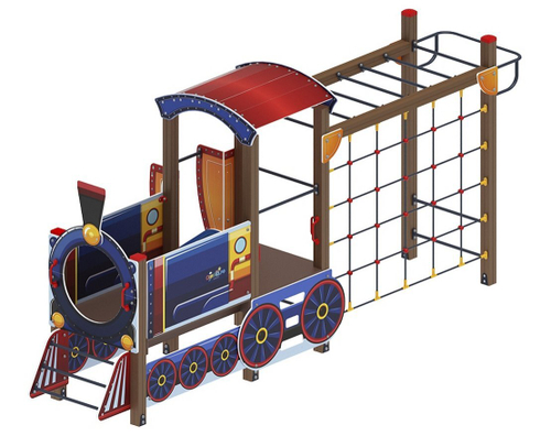 Детский игровой комплекс Паровозик ДИК 1.03.5.04-01 Синий H=750