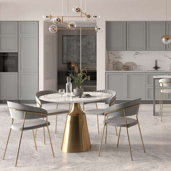 Стул Turin черный велюр с золотыми ножками