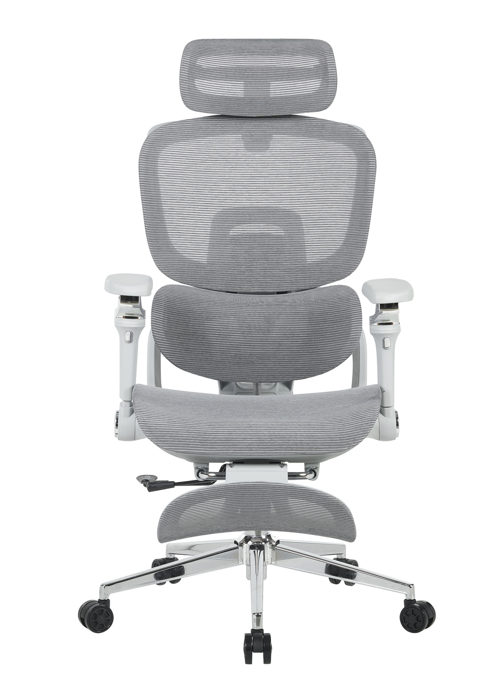 Кресло офисное TopChairs Prodigy с оттоманкой серый