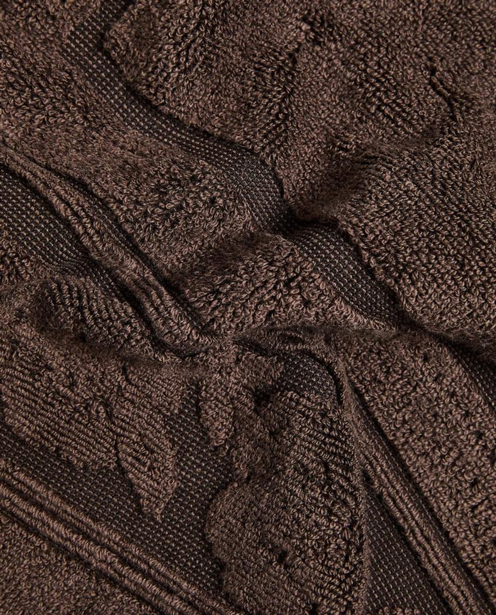 ZARA HOME ЖАККАРДОВЫЙ КОВРИК ДЛЯ ВАННОЙ ИЗ ВЕЛЮРА, ШОКОЛАДНО-КОРИЧНЕВЫЙ