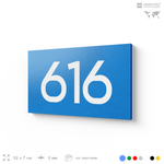 Номер на дверь 616, табличка на дверь для офиса, квартиры, кабинета, аудитории, склада, голубая 120х70 мм, Айдентика Технолоджи
