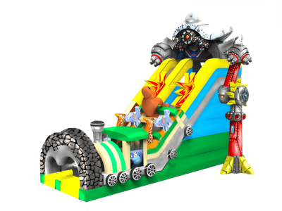 Надувная горка "Вторжение инопланетян"