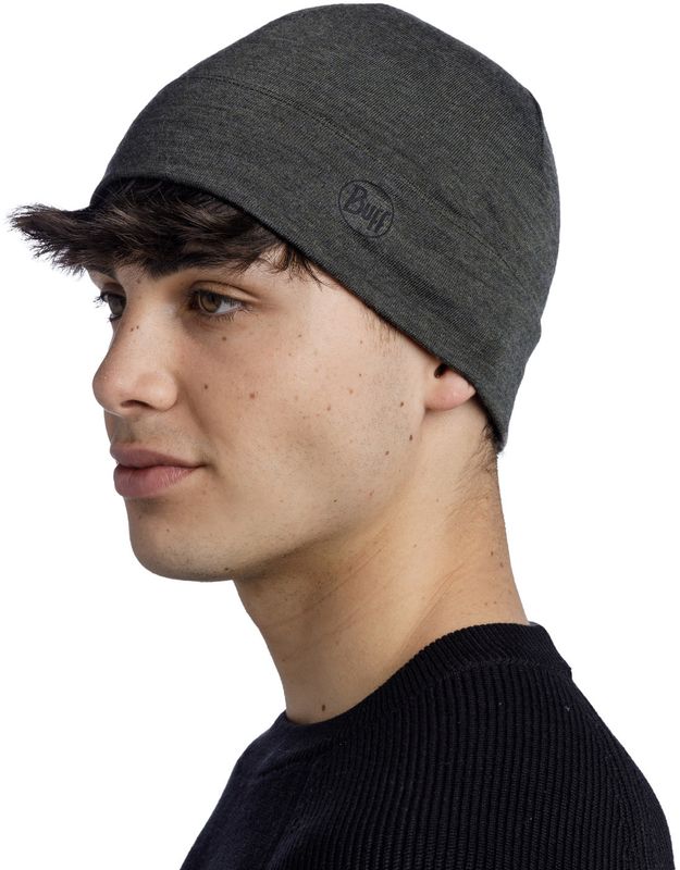 Шерстяная шапка Buff Merino Migweight Hat Solid Bark Фото 2