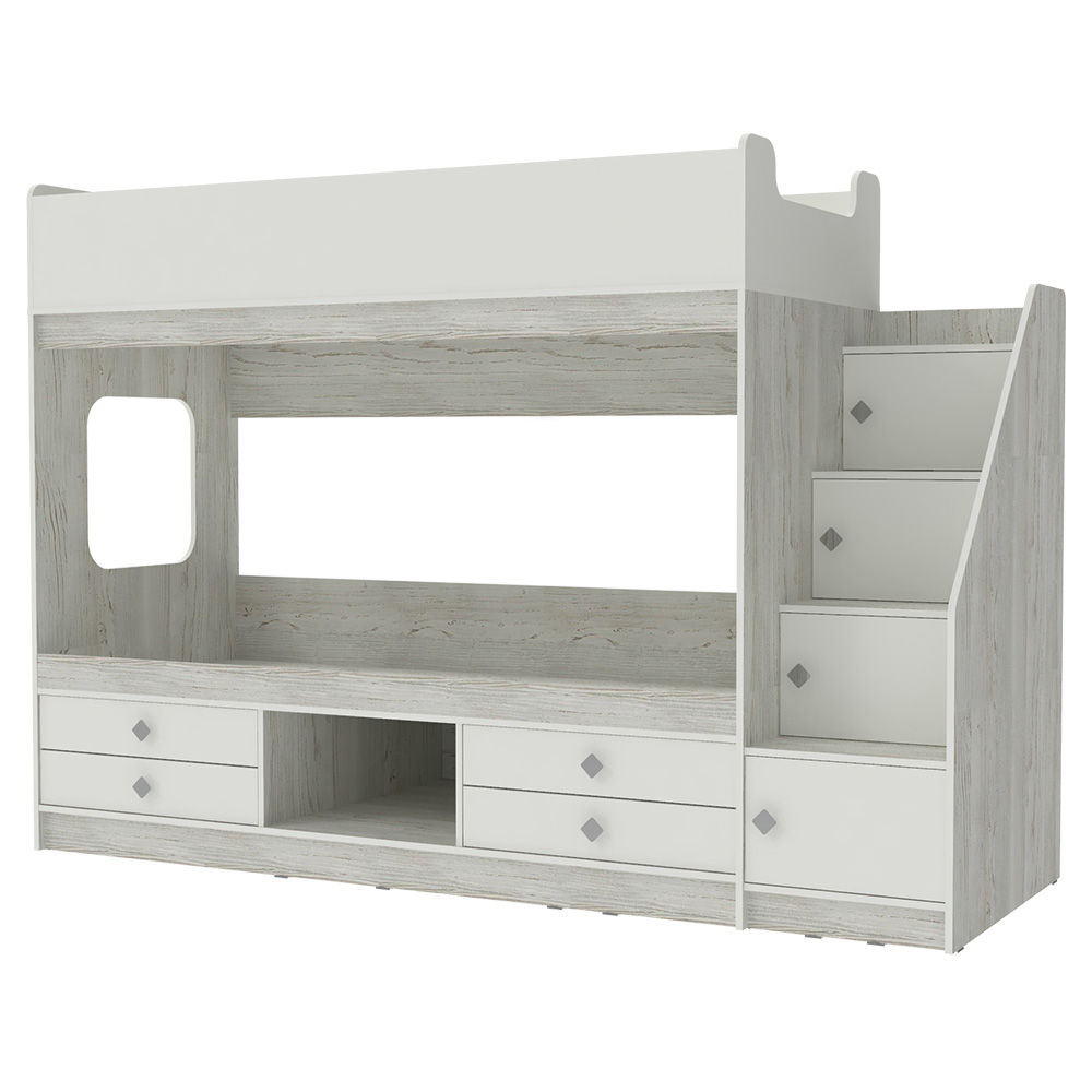 Двухъярусная кровать КарИВи Л-Д606.3 75х190 Винтерберг Белый