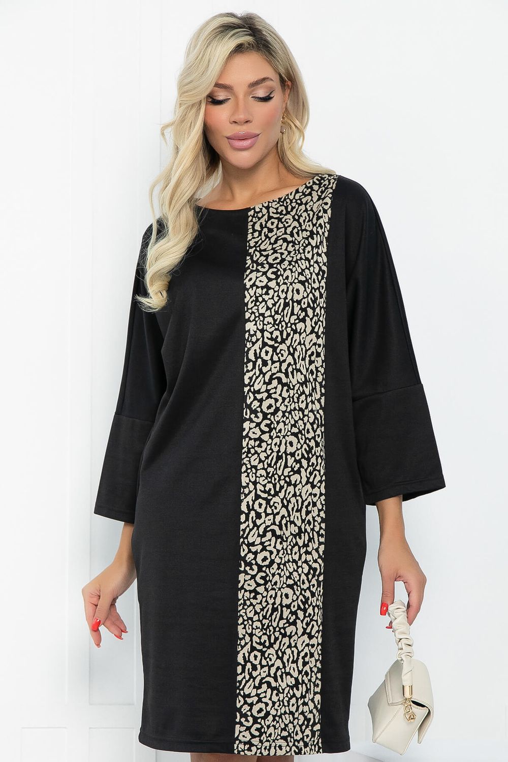 Платье Кайла (черное/лео) П12957-10М LT Collection