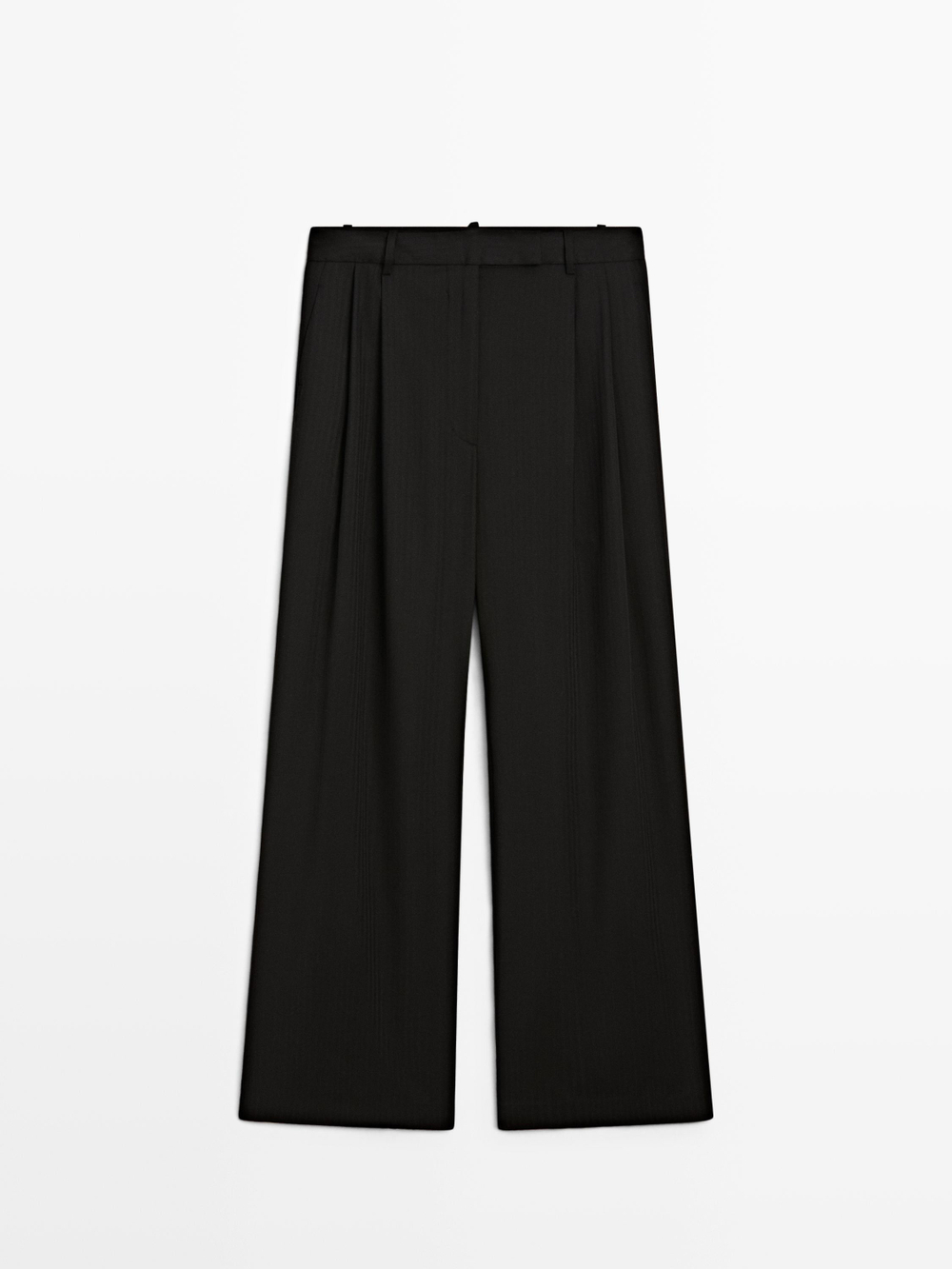 Massimo Dutti Полосатые брюки с вытачками - STUDIO, черный