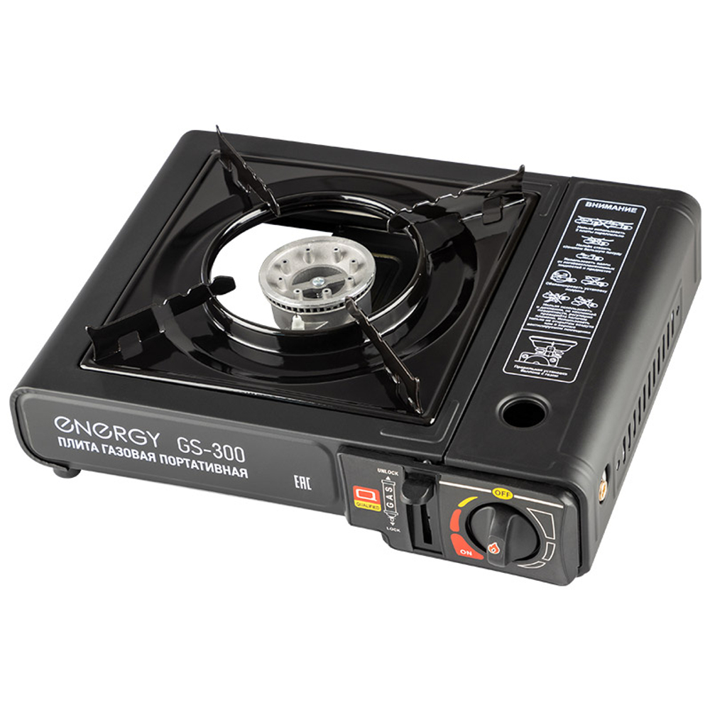 Плита газовая туристическая ENERGY GS-300 (2 типа подключения), портативная
