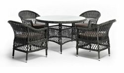 "Дольче" обеденная группа из искусственного ротанга, цвет графит