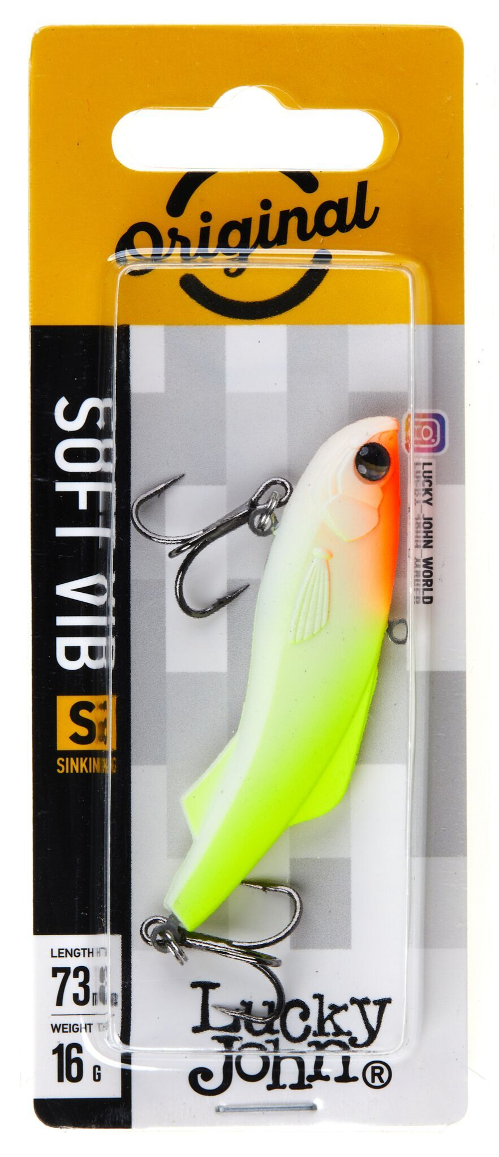 Воблер вертикальный Lucky John Soft VIB 78, цвет 021