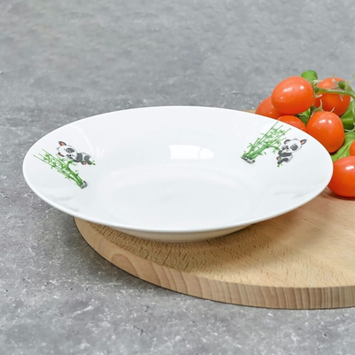 Тарелка 200мм глубокая 250мл, Панда, фарфор