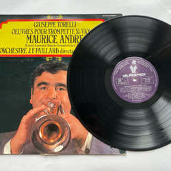 Винтажная виниловая пластинка LP Maurice Andre Giuseppe Torelli Oeuvres pour Trompette and Violon (Франция 1974)
