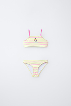 ZARA КУПАЛЬНИК ПОЛОСКУ HELLO KITTY © SANRIO, СВЕТЛО-ЖЕЛТЫЙ