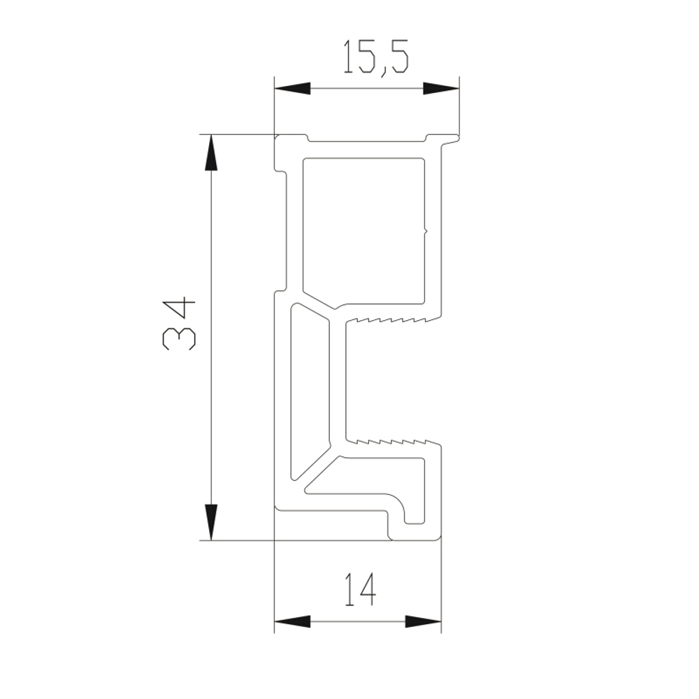 SLIMMAX Вертикальный профиль (5,40 м) белый глянец (RAL) (AV0793) Aristo
