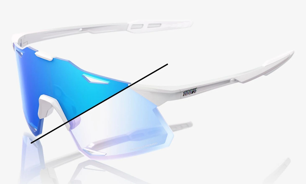 Спортивные очки 100% HYPERCRAFT LE Bastille- Pearl White Glitter - Blue Mirror Photochromic Lens