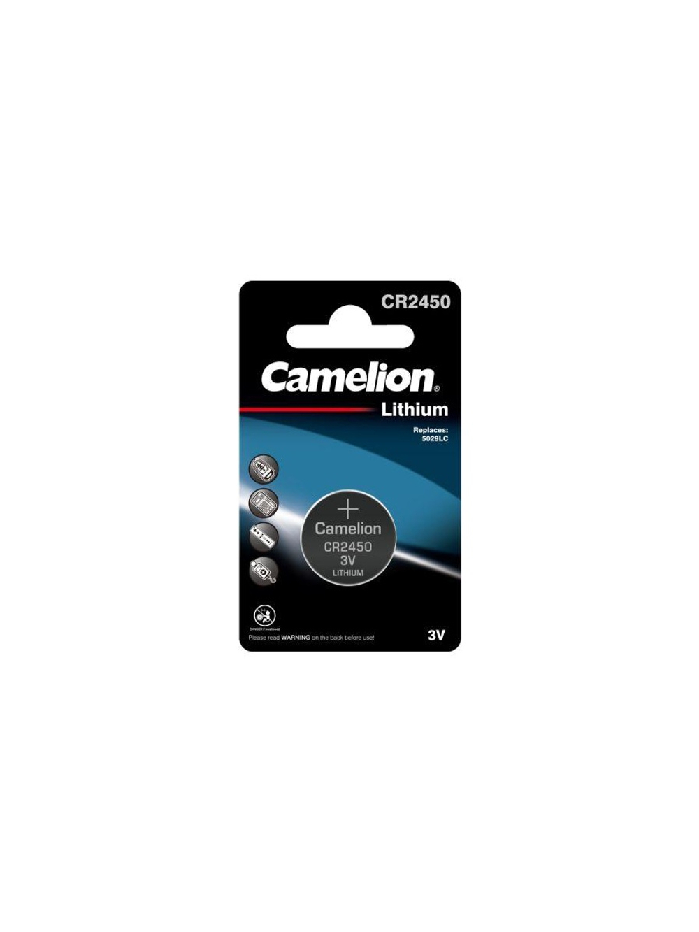 Элемент питания литиевый CR2450 BL-1 (блист.1шт) Camelion 3072