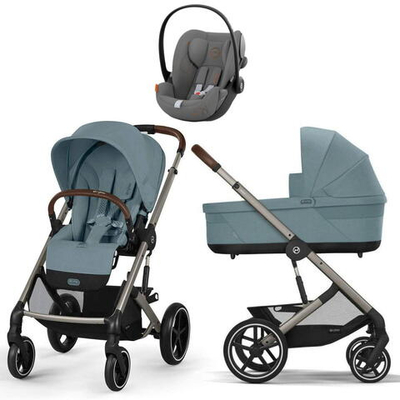 Коляска Cybex Balios S Lux TPE 2025 Cloud G i-Size Lava Grey 3 в 1 Stormy Blue с дождевиками