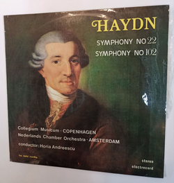 Винтажная виниловая пластинка LP Haydn Гайдн, Nederlands Chamber Orchestra Amsterdam, Horia Andreescu Symphony Симфония No 22 Symphony Симфония No 102 (Румыния 1987)