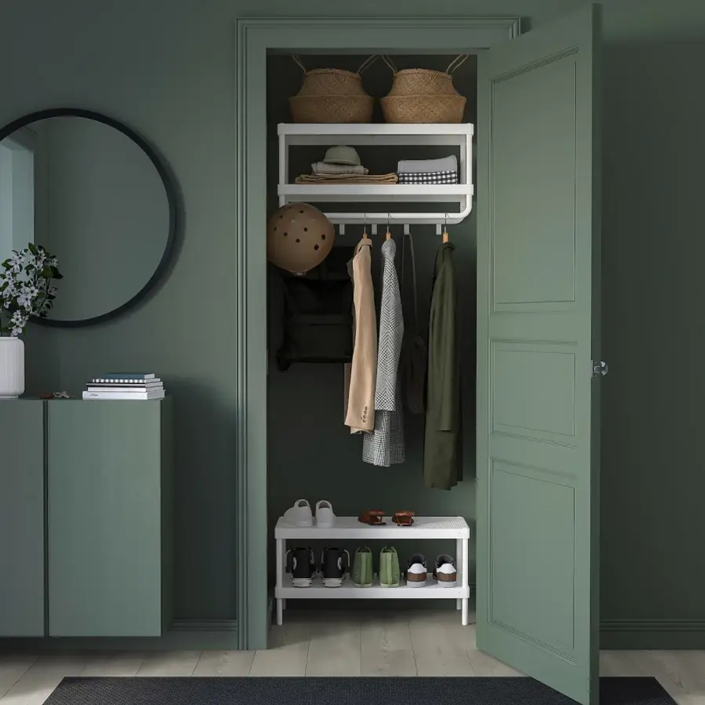 Стеллаж с крючками - IKEA MACKAPÄR/MACKAPAR, 78х32х37 см, белый, МАККАПЭР ИКЕА